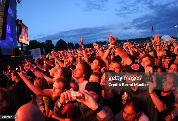 Audience is seen on day 3 of Rock Im Park at Frankenstadion on June 7, 2009 in Nuremberg, Germany.