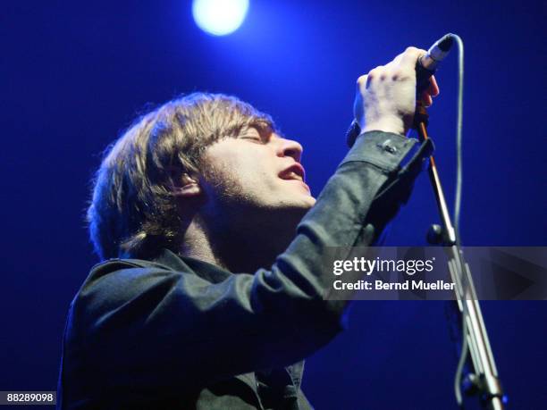 Bjoern Dixgard of Mando Diao performs on stage on day 3 of Rock Im Park at Frankenstadion on June 7, 2009 in Nuremberg, Germany.