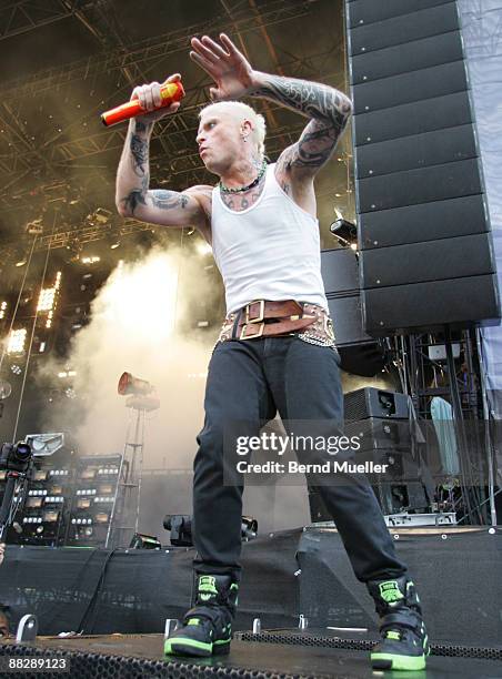 Keith Flint of The Prodigy performs on stage on day 3 of Rock Im Park at Frankenstadion on June 7, 2009 in Nuremberg, Germany.