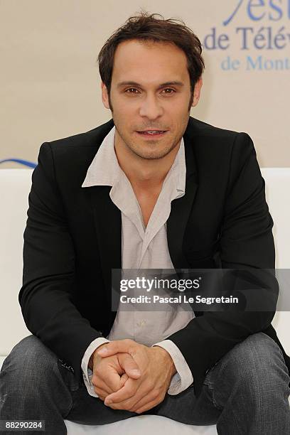 French actor Yannick Choirat poses at a photocall for 'Camera Cafe' during the 2009 Monte Carlo Television Festival held at Grimaldi Forum on June 8,...