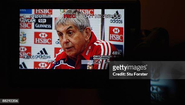 Coach Ian McGeechan faces the media during the British and Irish Lions Press conference at Northwood school on June 8, 2009 in Durban, South Africa.