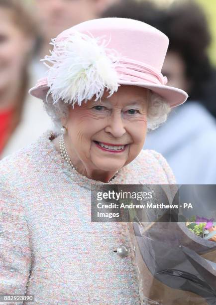 Queen Elizabeth II during her visit to the Chichester Festival Theatre in Chichester, West Sussex.