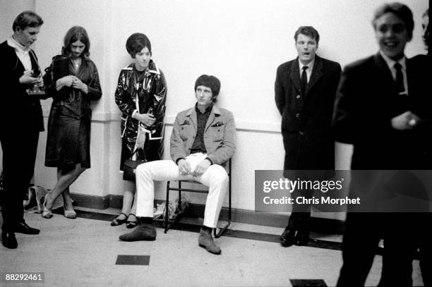 John Entwistle of The Who sits backstage at a concert played without Roger Daltrey at Wimbledon Palais on May 13th 1966 in London.