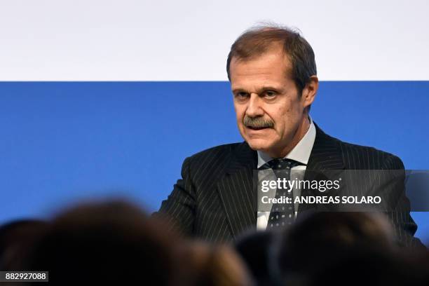 Giampiero Massolo, president of the Italian Institute for International Political Studies attends the Mediterranean Dialogues summit, a three-day...