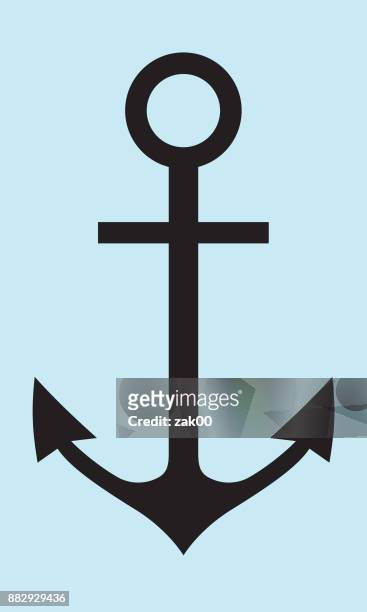ilustrações de stock, clip art, desenhos animados e ícones de nautical anchor vector - marines logo