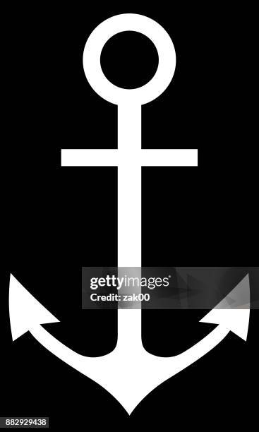 ilustrações de stock, clip art, desenhos animados e ícones de nautical anchor vector - marines logo