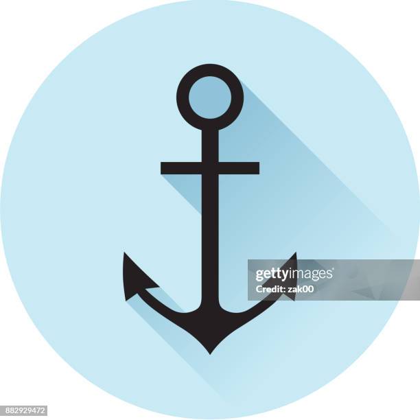 ilustrações de stock, clip art, desenhos animados e ícones de nautical anchor vector - marines logo