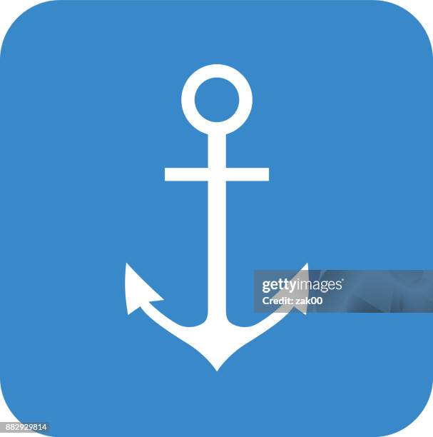 ilustrações de stock, clip art, desenhos animados e ícones de nautical anchor vector - marines logo