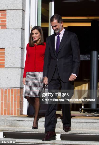 King Felipe of Spain and Queen Letizia of Spain attend a meeting for the commemoration of the First Expedition of Fernando de Magallanes and Juan...