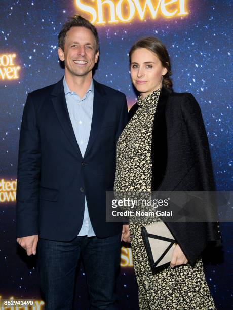Seth Meyers and Alexi Ashe attend the "Meteor Shower" opening night on Broadway on November 29, 2017 in New York City.