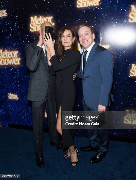 Keegan-Michael Key, Laura Benanti and Jeremy Shamos attend the "Meteor Shower" opening night on Broadway on November 29, 2017 in New York City.