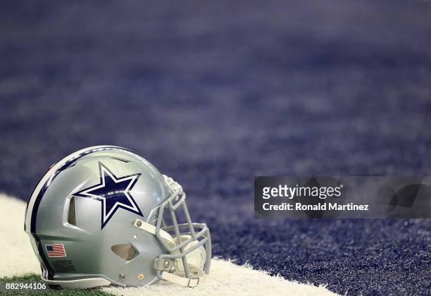 Dallas Cowboys helmet at AT&T Stadium on November 5, 2017 in Arlington, Texas.