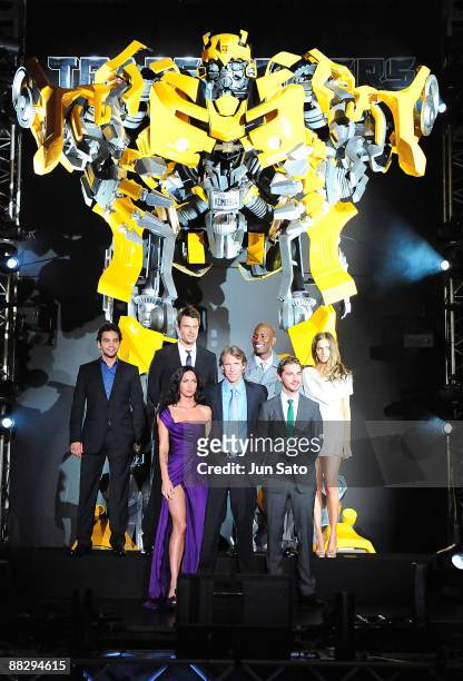 Actress Megan Fox, director Michael Bay, actor Shia LaBeouf, actors Ramon Rodriguez, Josh Duhamel,Tyrese Gibson and Isabel Lucas attend the...
