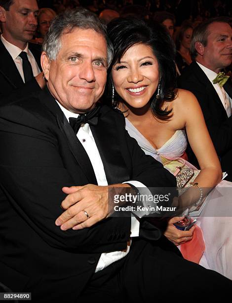 President and CEO Les Moonves and Julie Chen in the audience at the 63rd Annual Tony Awards at Radio City Music Hall on June 7, 2009 in New York City.