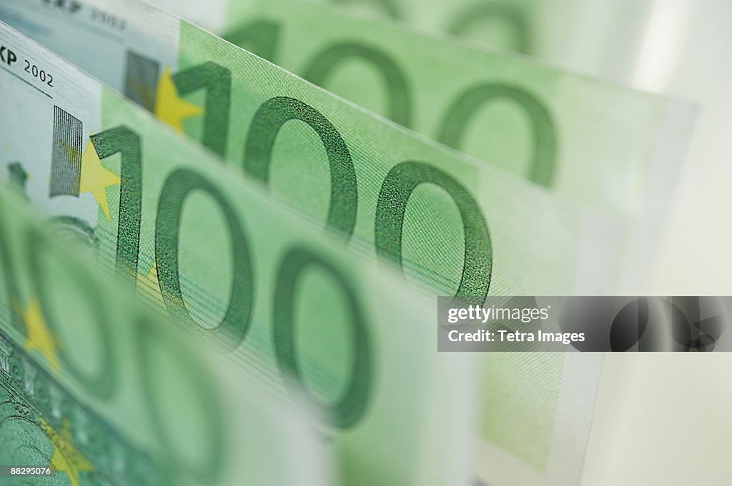 Close up of 100 euro notes