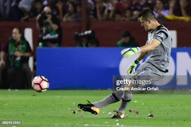 Marcelo Grohe goalkeeper of Gremio in action during the second leg match between Lanus and Gremio as part of Copa Bridgestone Libertadores 2017 Final...