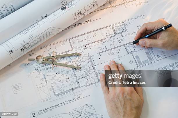 Asc Bluebrints 829 Drawing Compass And Blueprints Stock Photos, High-Res Pictures, and ...