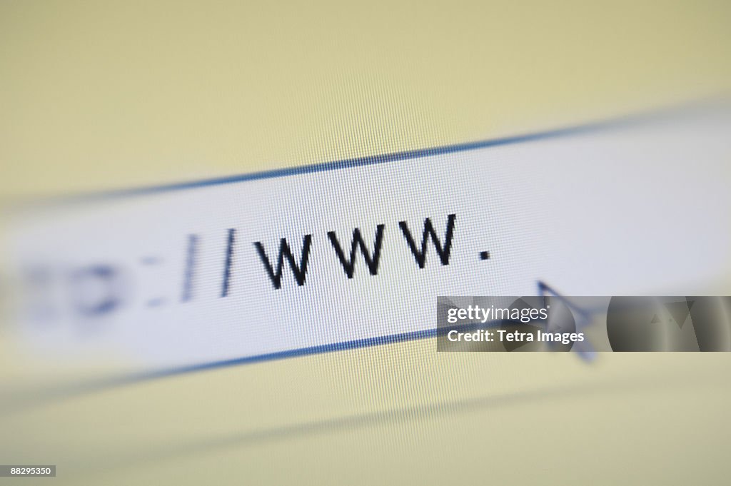 Close up of web address