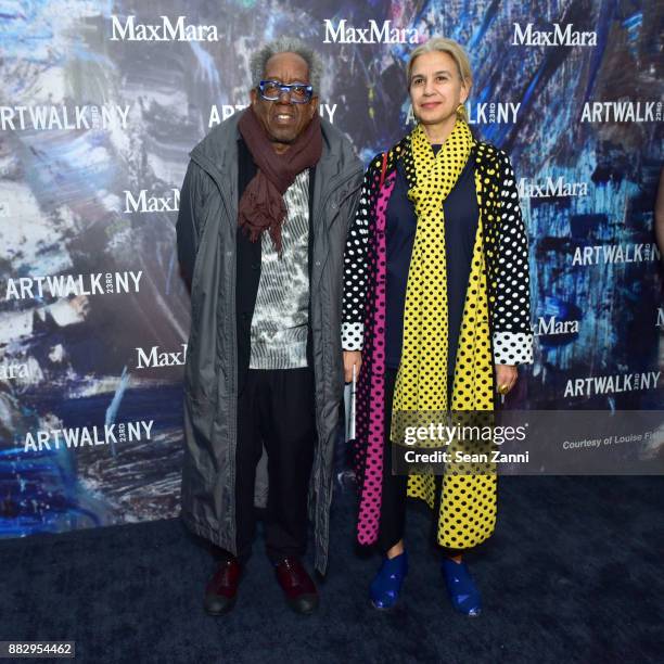 Stanley Whitney and Marina Adams attend the 2017 ARTWALK NY Benefiting Coalition for the Homeless at Spring Studios on November 29, 2017 in New York...