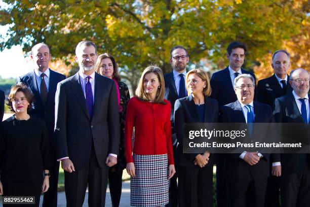 Soraya Saenz de Santamaria, King Felipe of Spain, Queen Letizia of Spain, Maria Dolores de Cospedal, Juan Ignacio Zoido, Cristobal Montoro attend a...