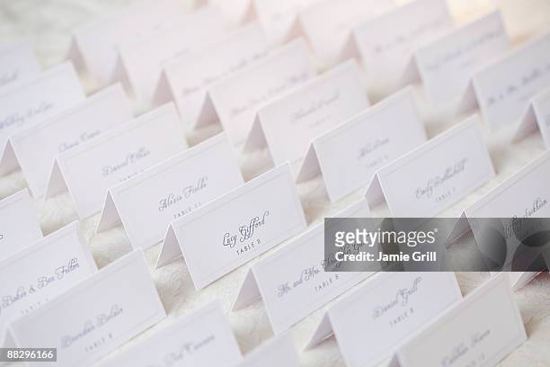 wedding table place cards - place card stock pictures, royalty-free photos & images