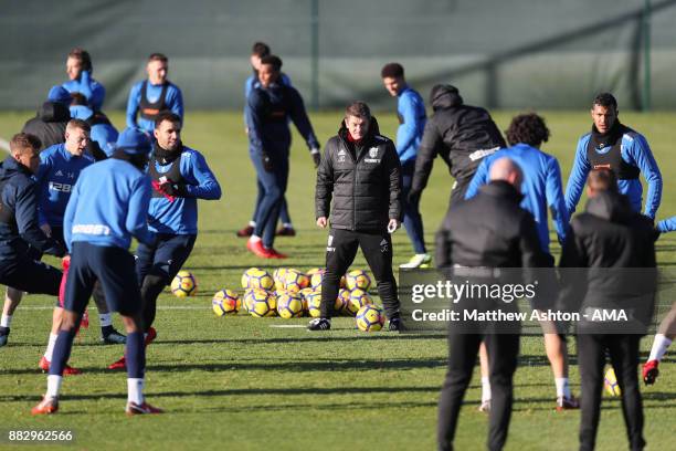 John Carver the first team coach of West Bromwich Albion during a training session on November 30, 2017 in West Bromwich, England.