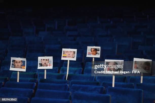 Place holders for the National team coaches Julen Lopetegui of Spain, Gareth Southgate of England, Jose Pekerman of Columbia, Zlatko Dalic of...