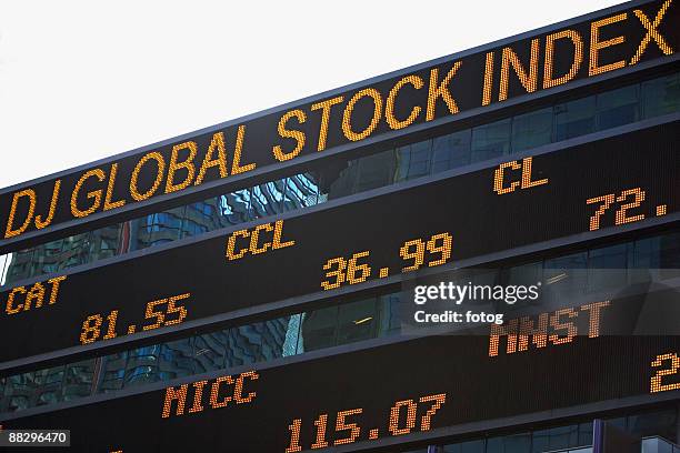 stock ticker board - ticker tape board stock pictures, royalty-free photos & images