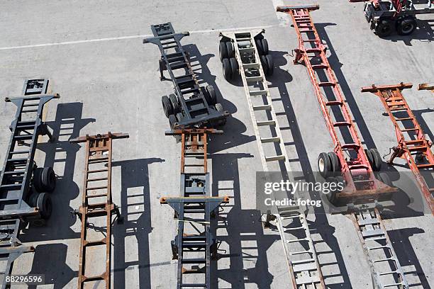 high angle view of truck undercarriages - chassis stock pictures, royalty-free photos & images