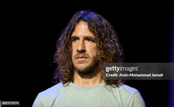 Carles Puyol looks on after the rehearsal for the 2018 FIFA World Cup Draw at the Kremlin on November 29, 2017 in Moscow, Russia.