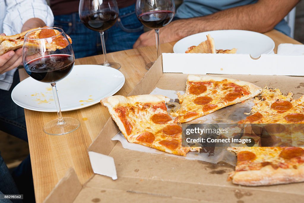 Pizza on a table