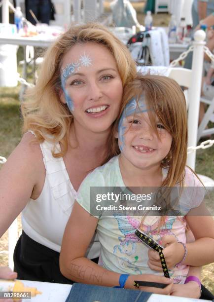 Virginia Madsen and child attends the A Time for Heroes Celebrity Carnival Sponsored by Disney, benefiting the Elizabeth Glaser Pediatric AIDS...