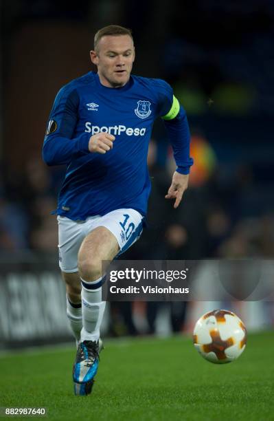 Wayne Rooney of Everton in action during the UEFA Europa League group E match between Everton FC and Atalanta at Goodison Park on November 23, 2017...