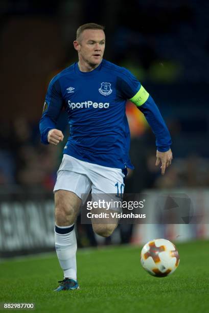Wayne Rooney of Everton in action during the UEFA Europa League group E match between Everton FC and Atalanta at Goodison Park on November 23, 2017...
