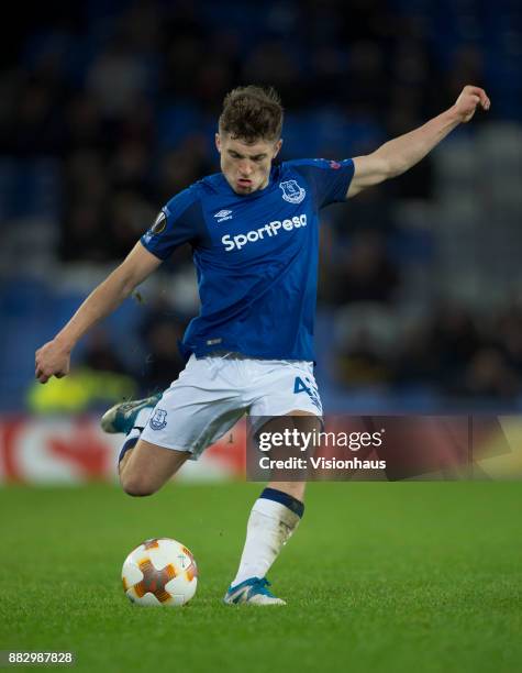 Jonjoe Kenny of Everton in action during the UEFA Europa League group E match between Everton FC and Atalanta at Goodison Park on November 23, 2017...