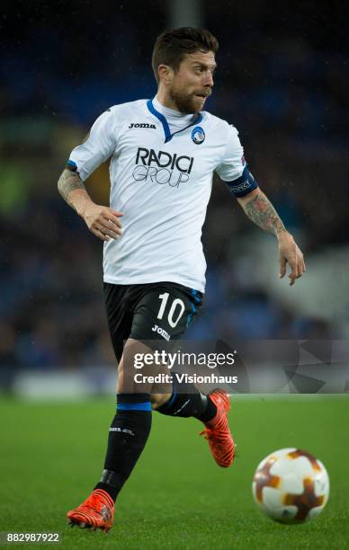 Alejandro Gomez of Atalanta BC in action during the UEFA Europa League group E match between Everton FC and Atalanta at Goodison Park on November 23,...