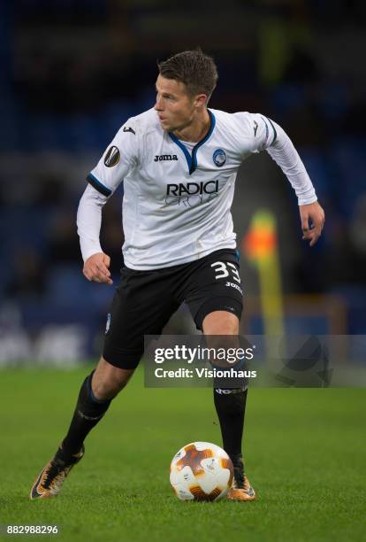 Hans Hateboer of Atalanta BC in action during the UEFA Europa League group E match between Everton FC and Atalanta at Goodison Park on November 23,...