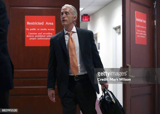 Rep. Trey Gowdy leaves a closed door session of the House Intelligence Committee on Capitol Hill, November 30, 2017 in Washington, DC. The committee...
