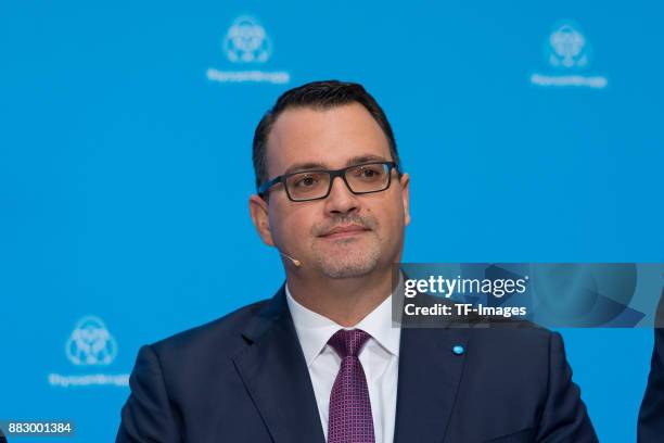 Board member Oliver Burkhard looks on during the annual results press conference of Thyssenkrupp AG on November 23, 2017 in Essen, Germany.