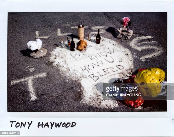Memorial in a parking lot for Tony Haywood, 25-year-old, in the 7900 block of South Chicago Avenue in Chicago, Illinois on July 23, 2017. Haywood...