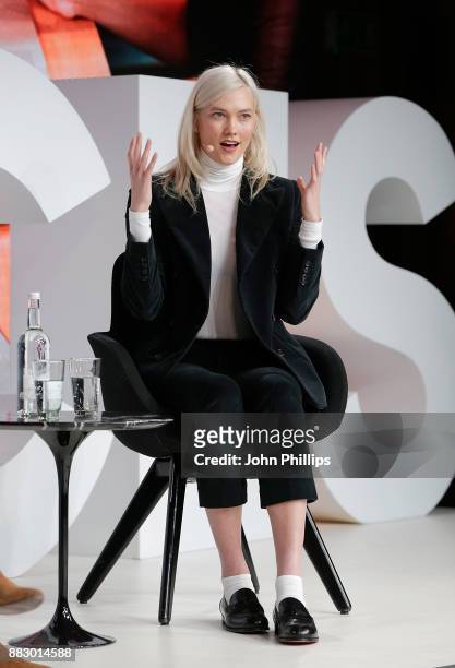 Oxfordshire, ENGLAND Karlie Kloss speaks on stage during #BoFVOICES on November 30, 2017 in Oxfordshire, England.