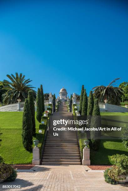 Bahá'í World Centre buildings - a place of pilgrimage for Bahá'í followers and one of the most visited place in Israel .