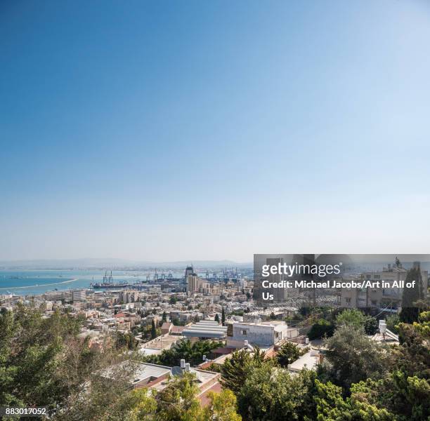 Israel, Haifa - 8th october 2017: Cityscape of Haifa taken from the Bahá'í gardens .