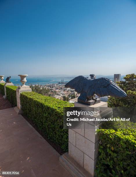 Israel, Haifa - 8th october 2017: Cityscape of Haifa taken from the Bahá'í gardens .