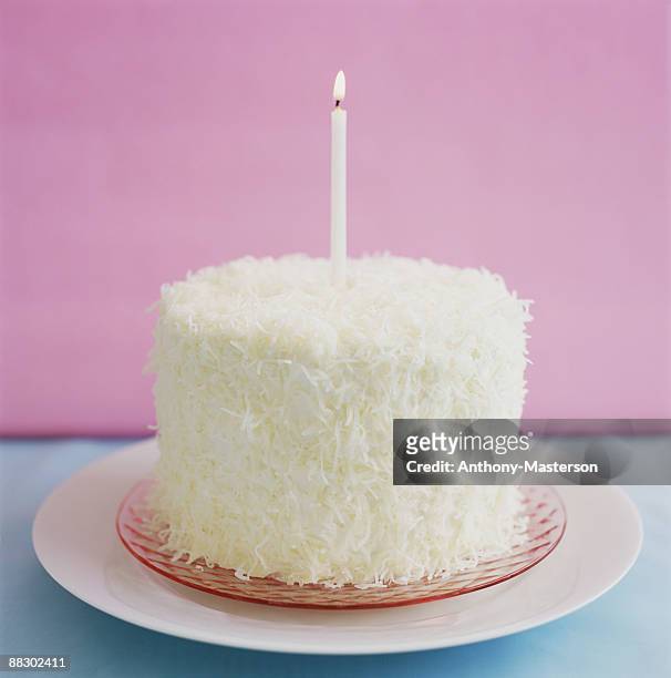 coconut birthday cake - anthony masterson stock-fotos und bilder