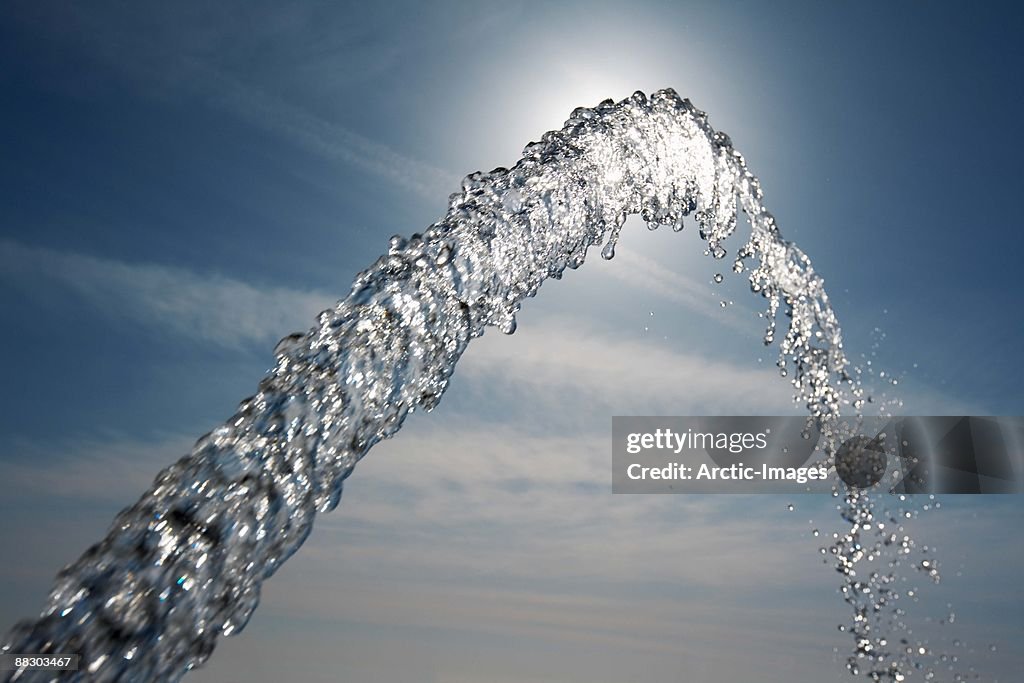 Spraying fresh water in sky