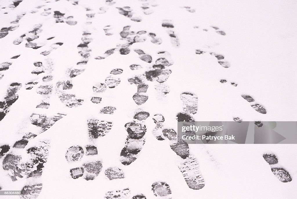 Footprints in snow