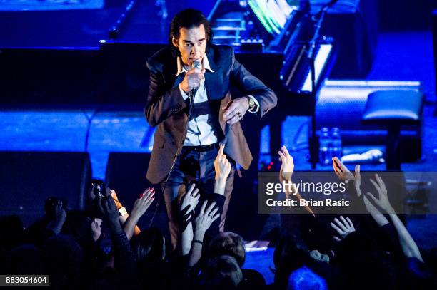 Australian singer-songwriter and musician Nick Cave performing at Hammersmith Apollo, London, UK, 2nd May 2015.