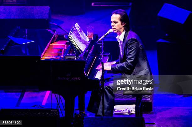 Australian singer-songwriter and musician Nick Cave performing at Hammersmith Apollo, London, UK, 2nd May 2015.