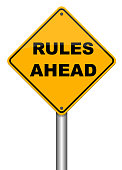 rules ahead road sign illustration design over